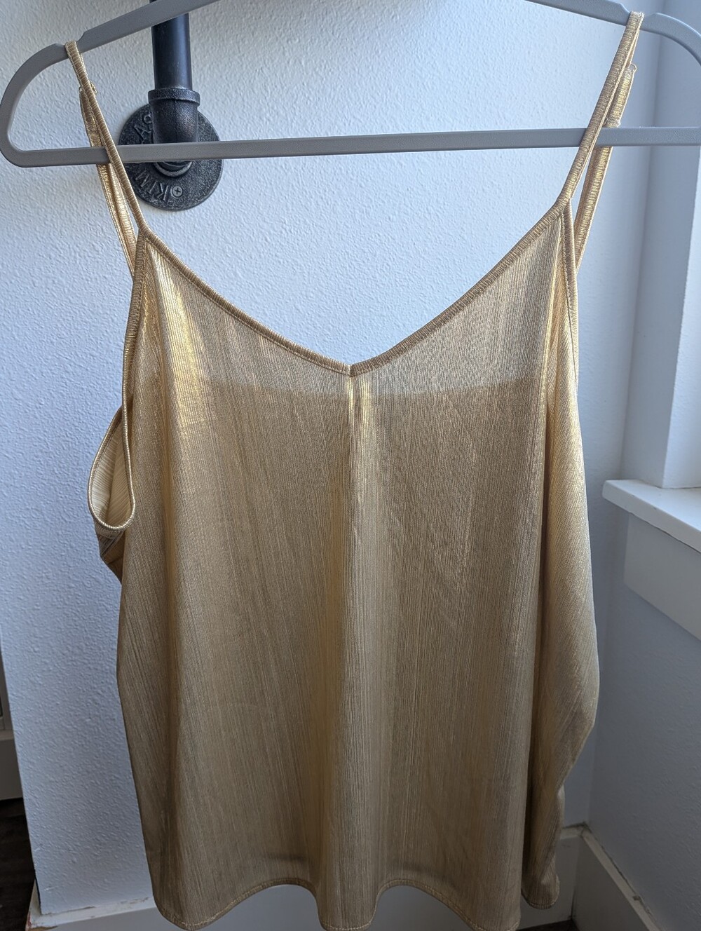 Metallic Shimmer Ribbed Camisole Top XL